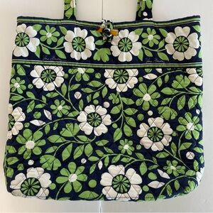 Vera Bradley Lucky You Floral Tote Bag - Green, blue & white